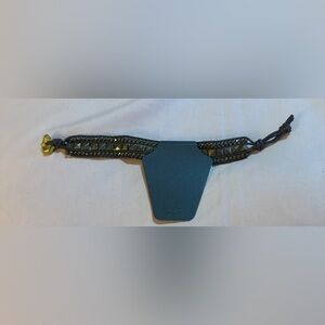 Brown Beaded Braided and Gold Bracelet